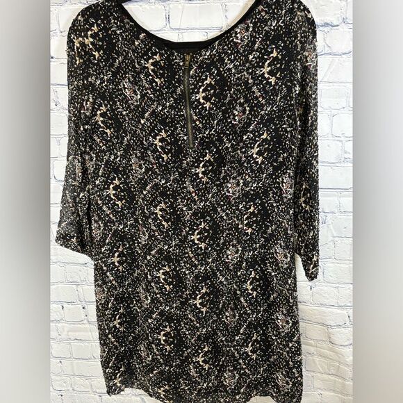 Club Monaco Abstract Swiss Dot Back Zipper Silk Parisian Party Mini Dress 10 - Picture 3 of 12